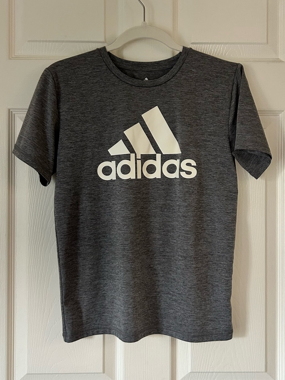 adidas Dark Gray Logo T-Shirt White Graphic Tee - Women's Size Medium - Picture 2 of 8